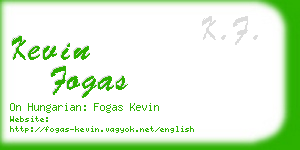 kevin fogas business card